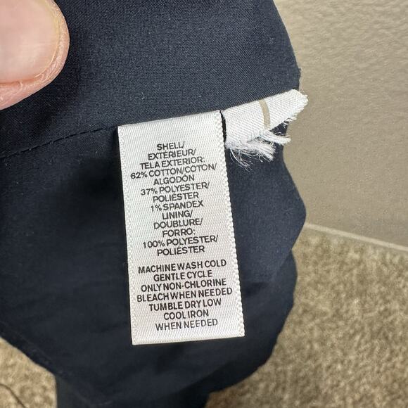 LOFT Textured Blazer Size 14 Navy Blue Career Office Preppy Academia Chic Basic - Picture 11 of 12